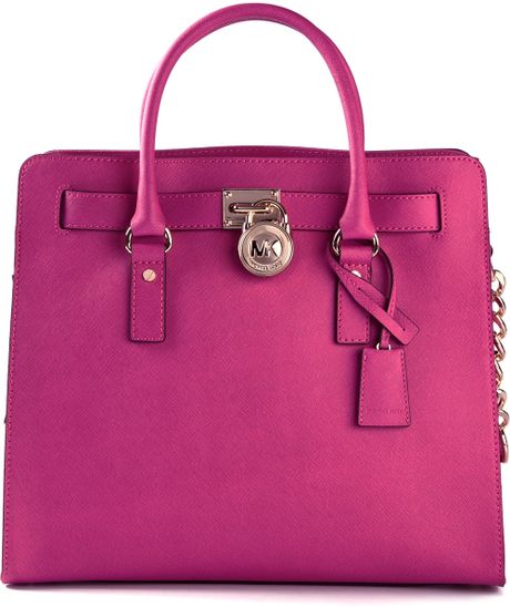 hot pink michael kors hamilton tote