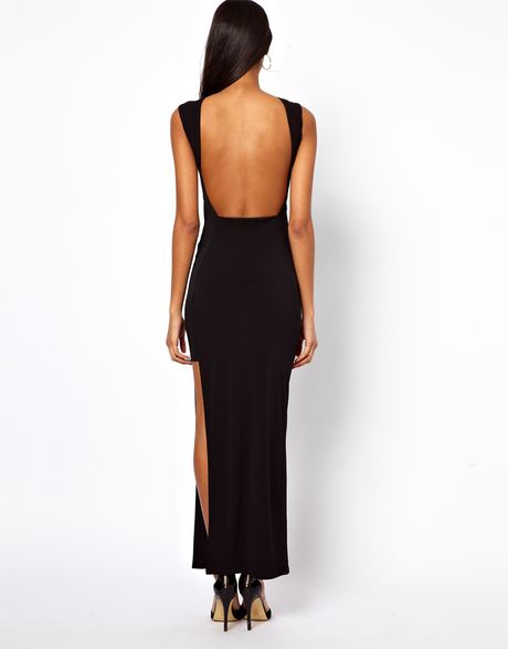 Asos Maxi with Square Side Cut Out in Black Asos Maxi with Square Side Cut Out in Black