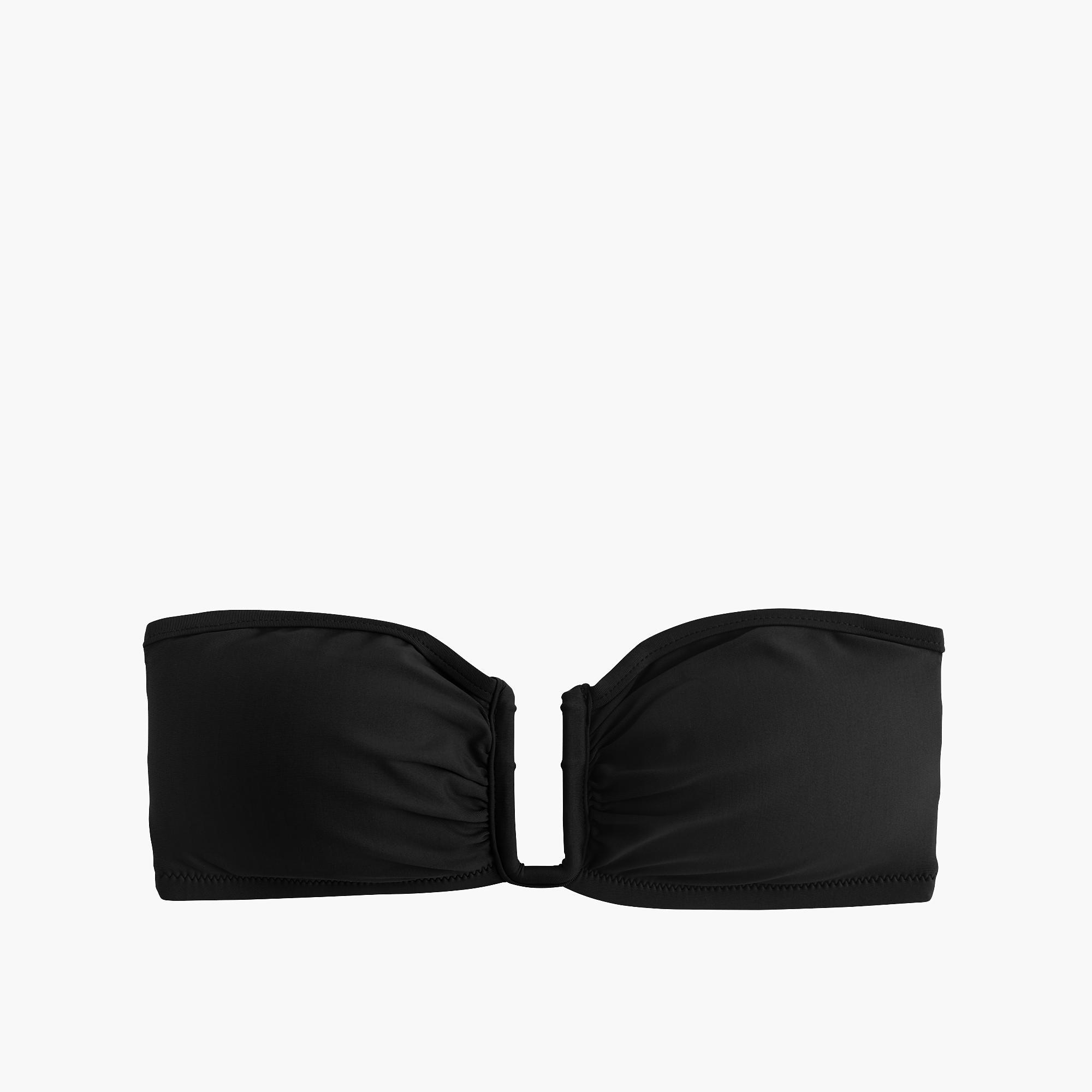 J Crew U Front Bandeau Bikini Top In Black Lyst