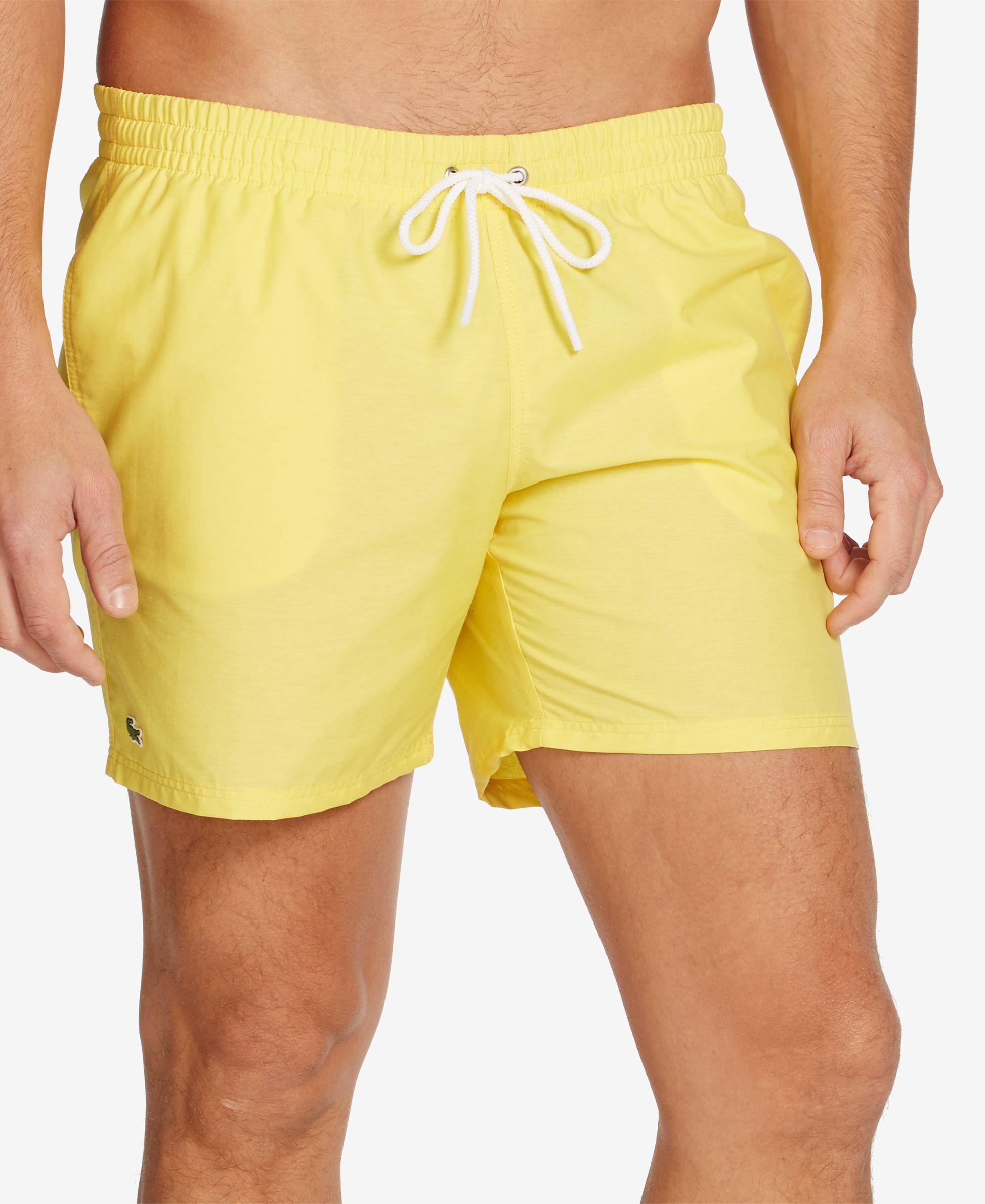 Lacoste Men S Basic Swim Trunks In Yellow For Men Lyst