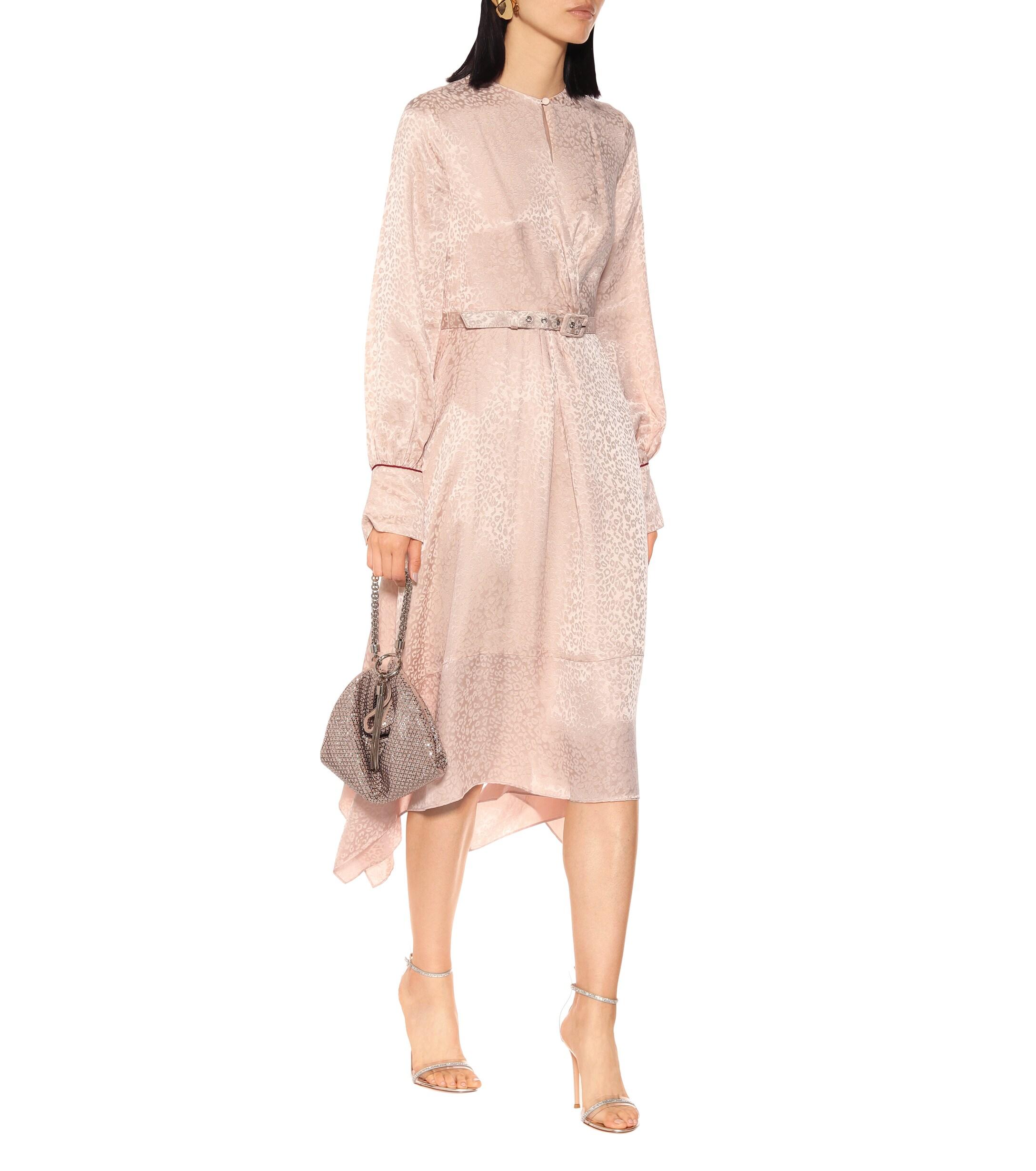 Jonathan Simkhai Silk Blend Jacquard Midi Dress In Pink Lyst