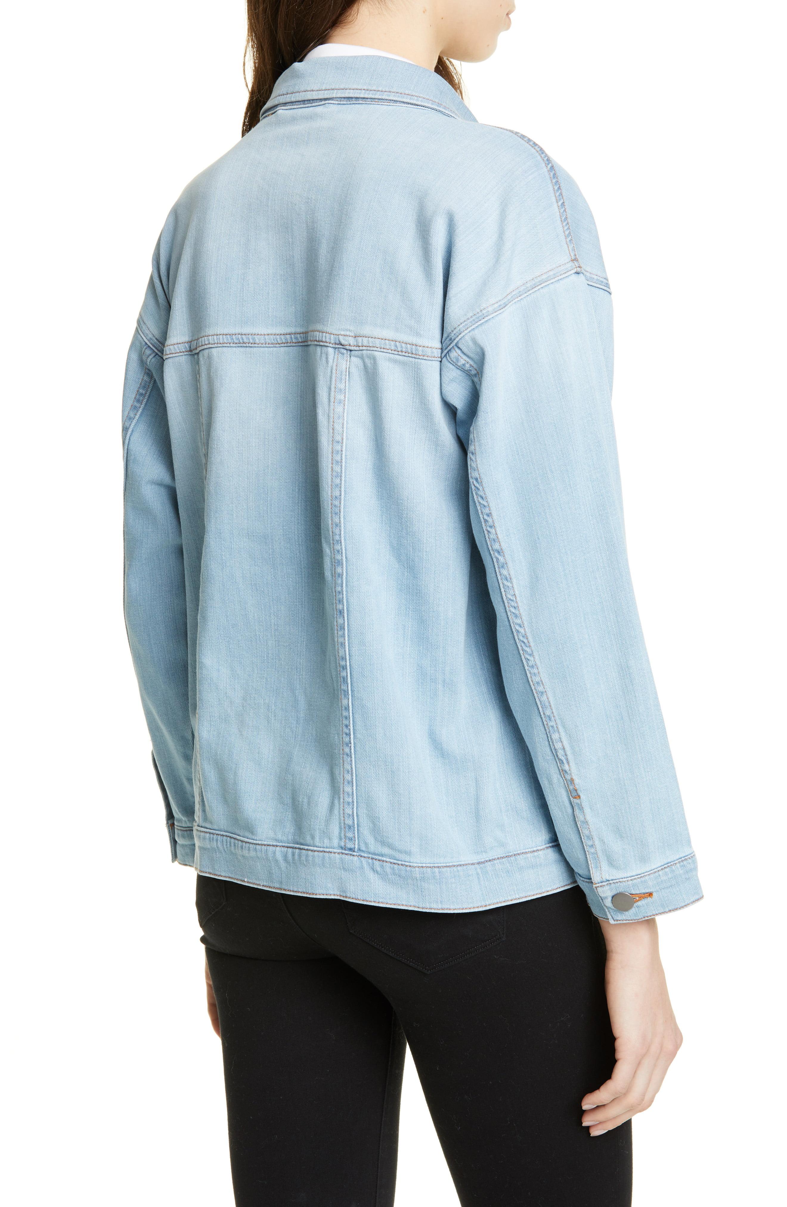 Eileen Fisher Oversize Stretch Organic Cotton Denim Jacket In Blue Lyst