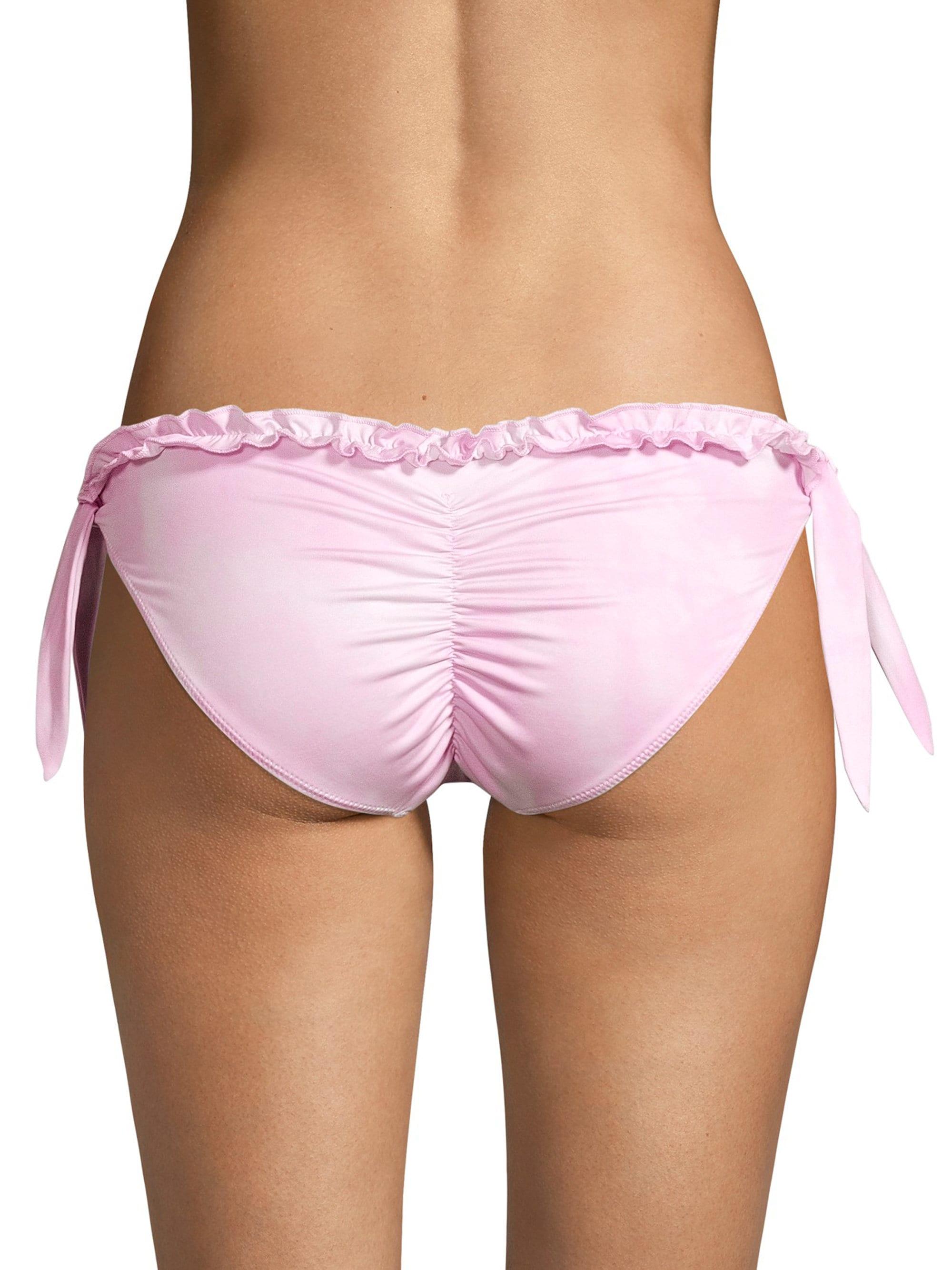 LoveShackFancy Swim Elena Side Tie Bikini Bottoms In Pink Lyst