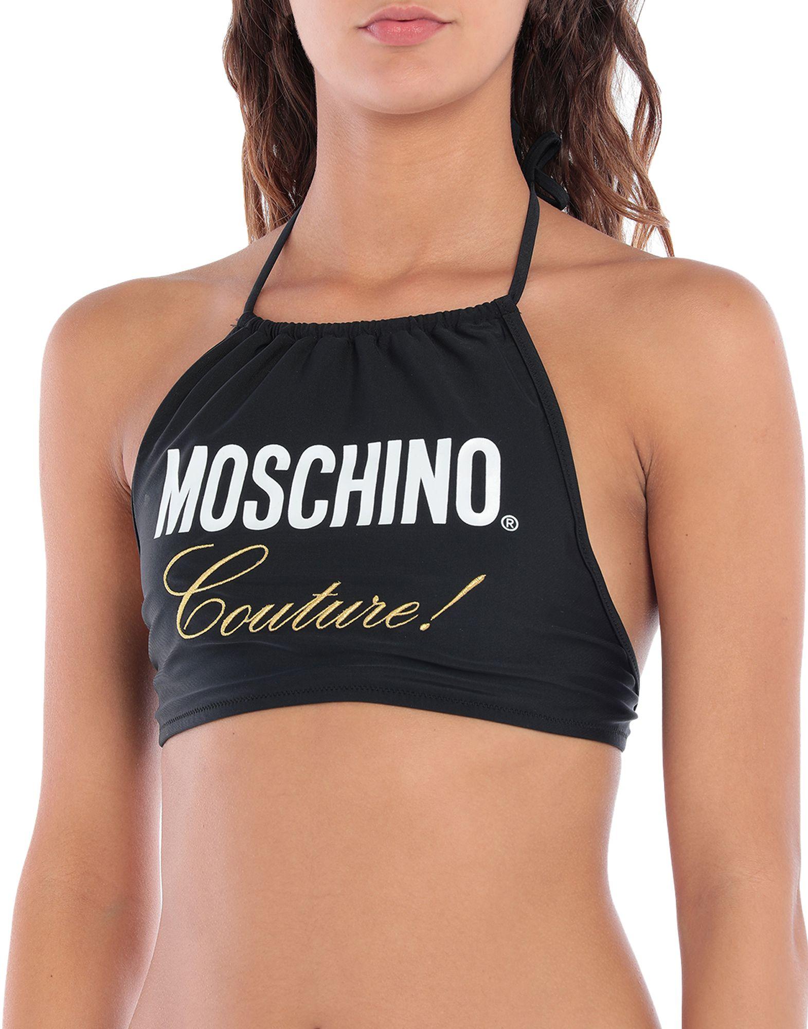 Moschino Synthetic Bikini Top In Black Save 7 Lyst