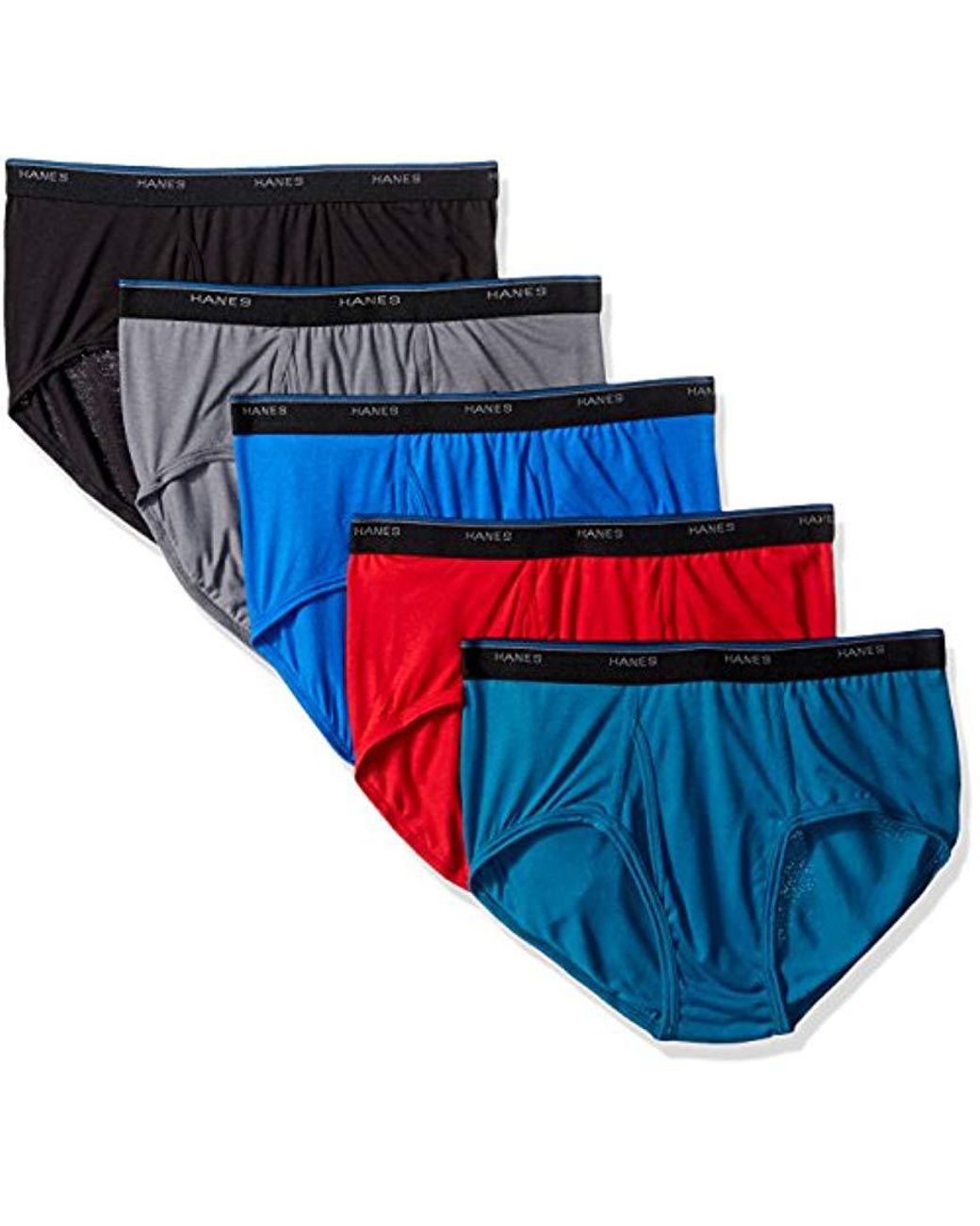 Lyst - Hanes 5-pack Comfortblend Dyed Brief With Freshiq in Blue for Men