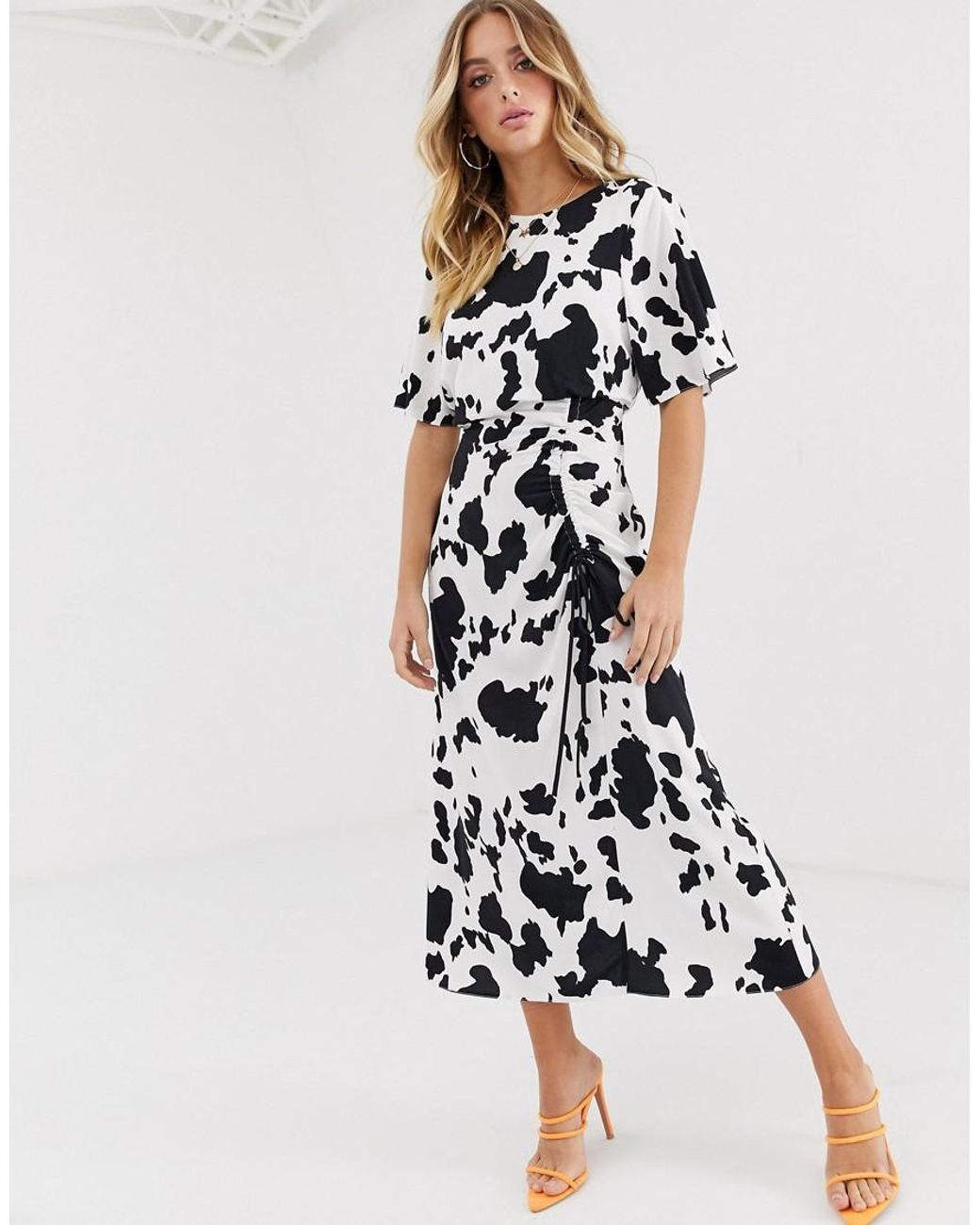 cow print skirt midi