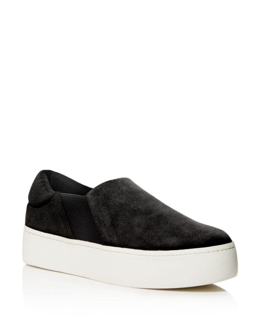 Vince Warren Suede Platform Slip-on Sneakers In Black - Lyst