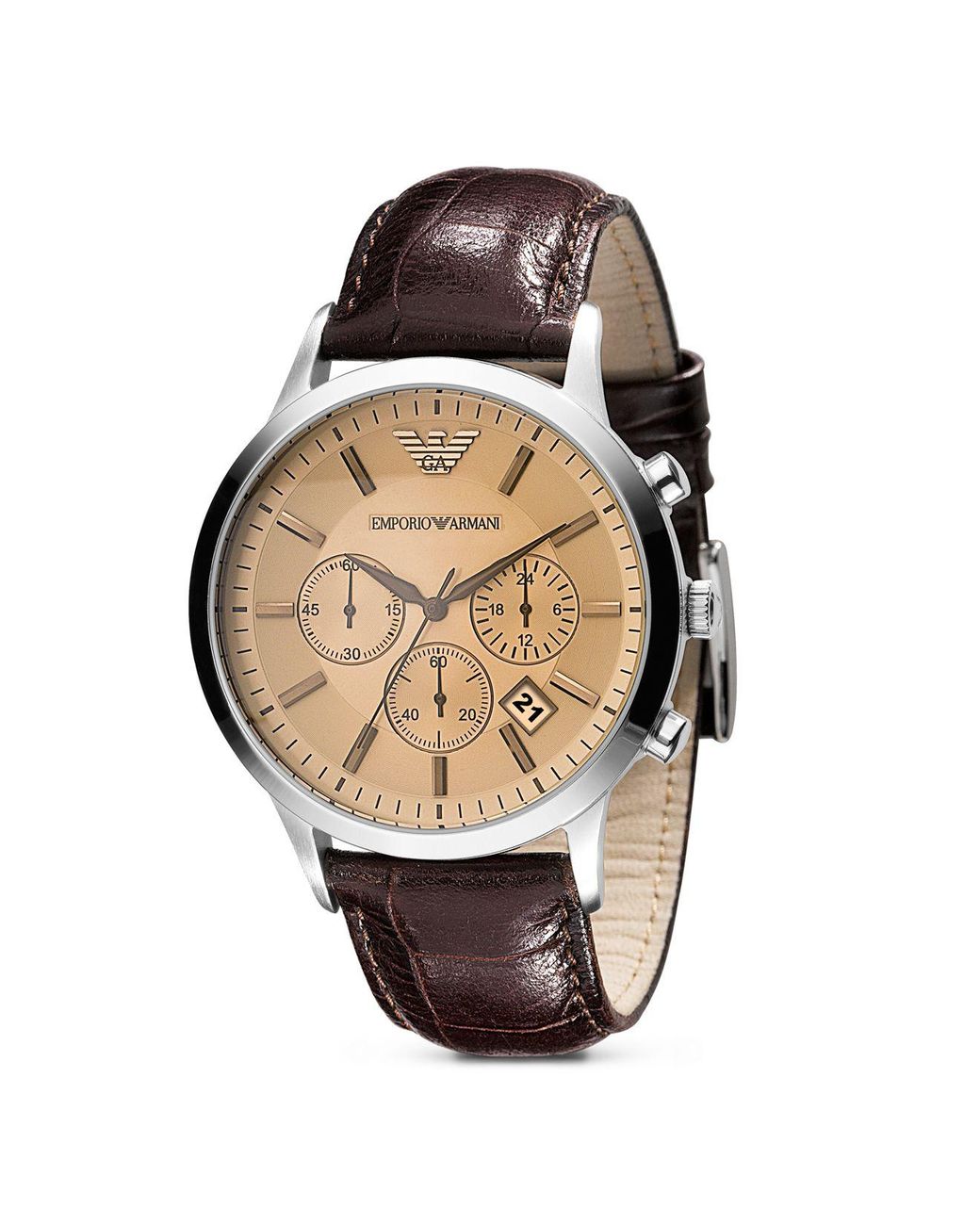 Lyst - Emporio Armani 43mm in Brown for Men - Save 13%