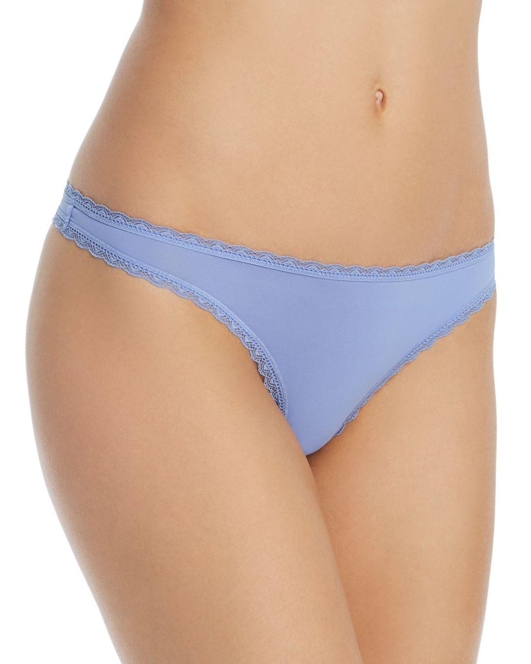 Lyst Calvin Klein Radiant Lace Trim Thong In Blue