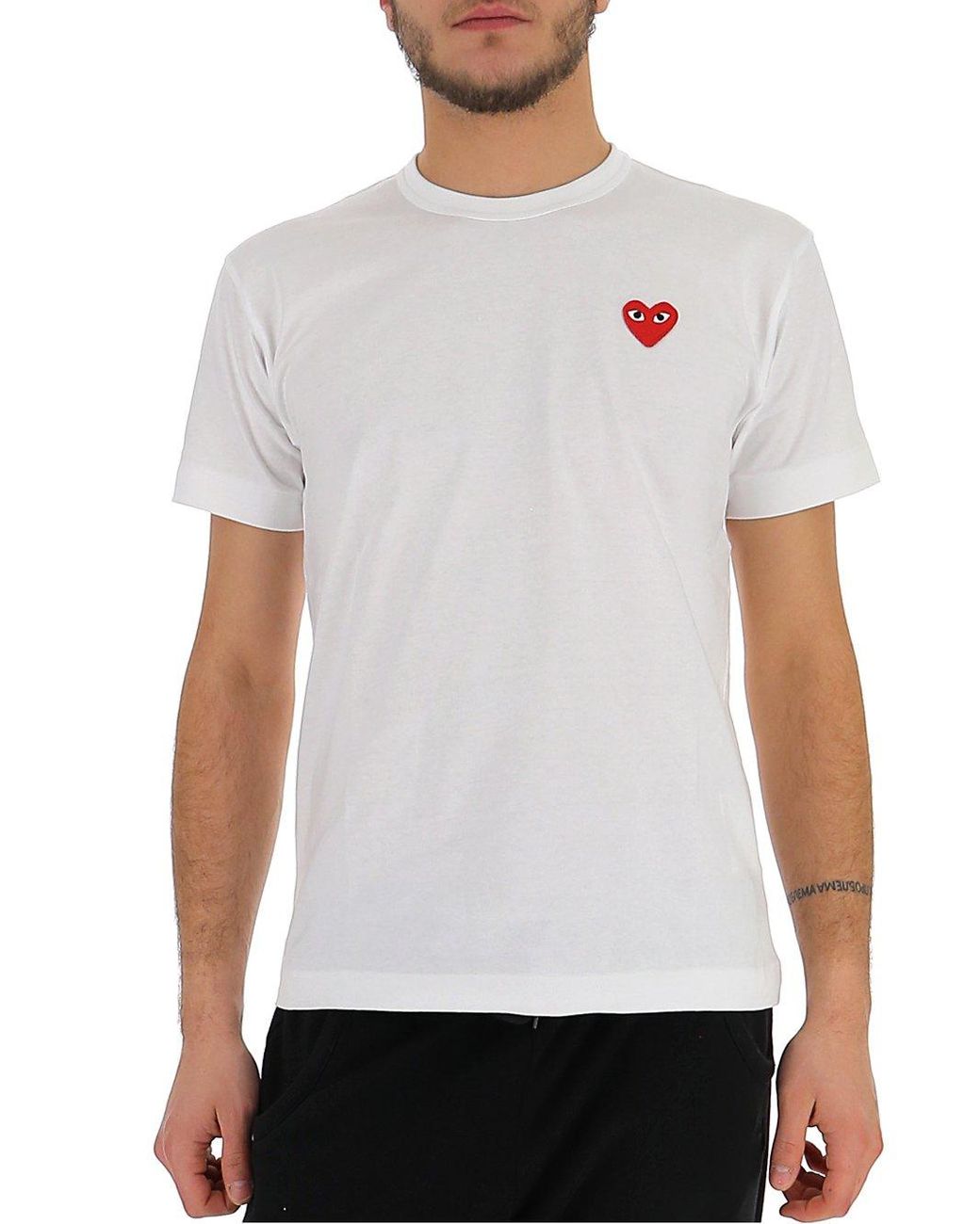 COMME DES GARÇONS PLAY Basic Logo T-shirt in White for Men - Save 11%