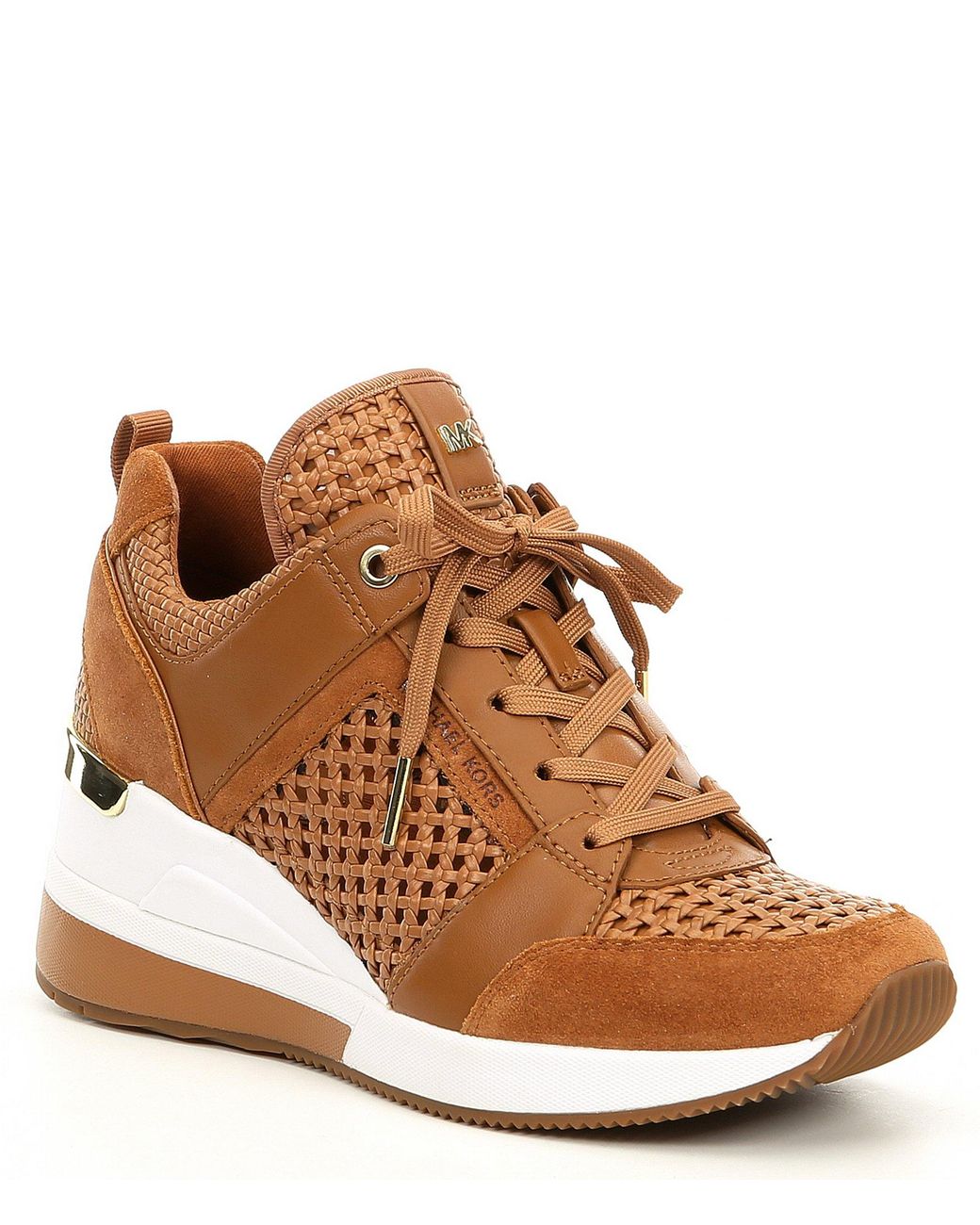 georgie woven leather trainer michael kors