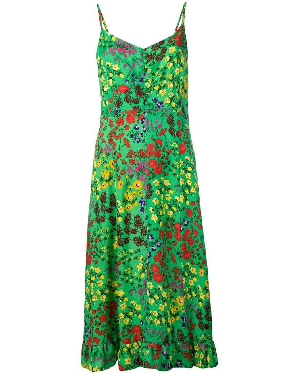 SJYP Floral Slip Dress in Green - Lyst