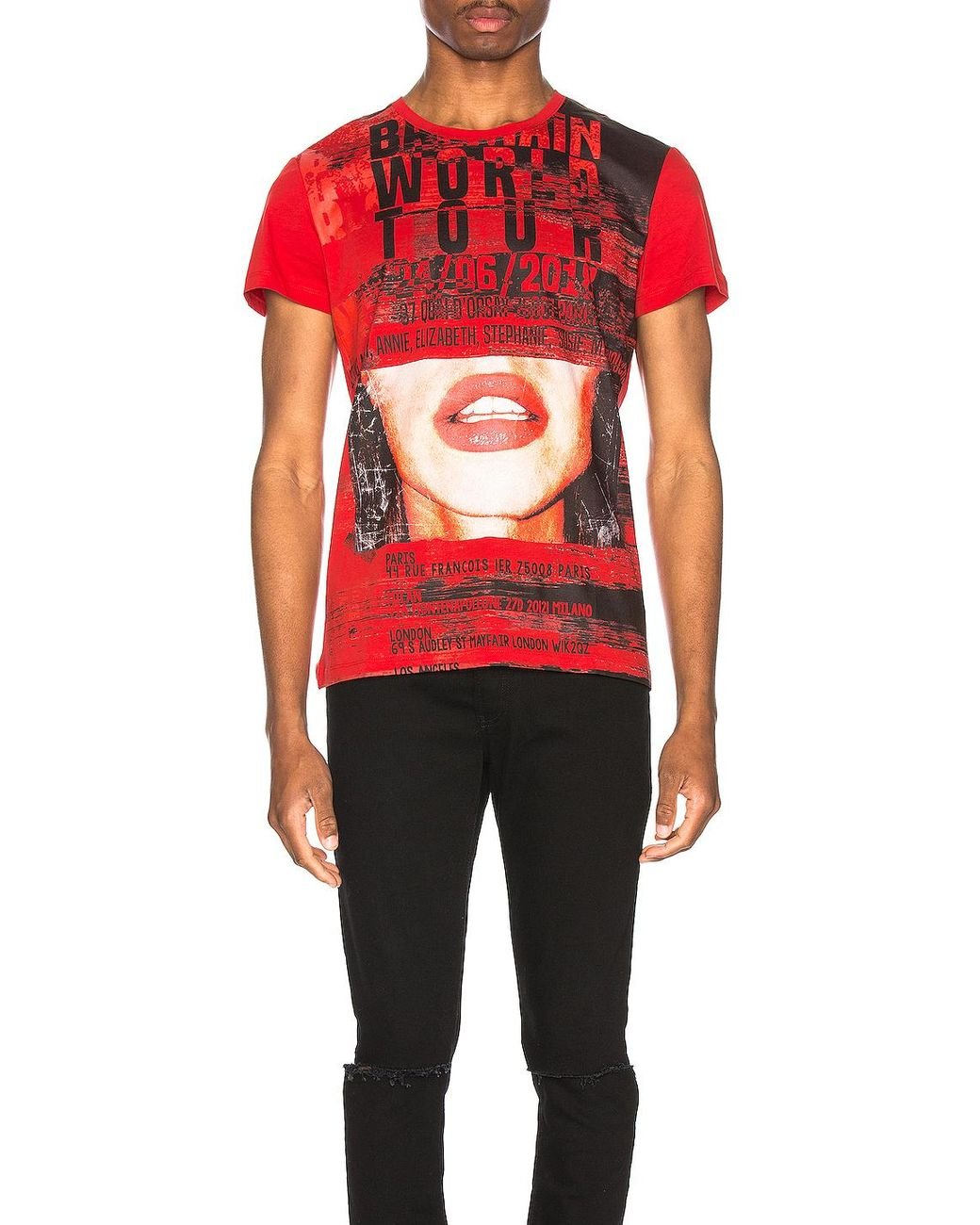 balmain red tshirt