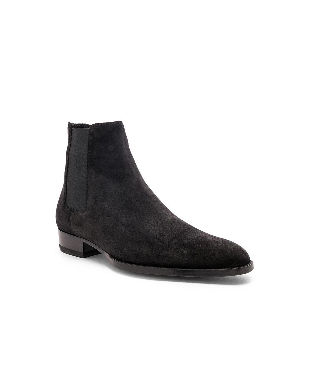 Saint Laurent Suede Wyatt 30 Chelsea Boots in Black for Men Lyst