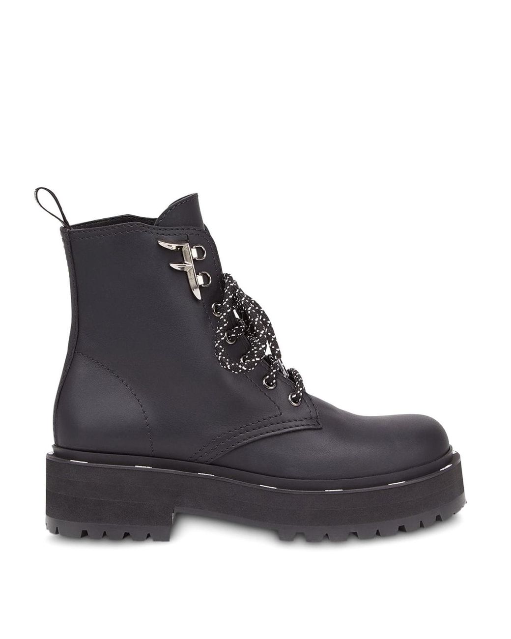 Fendi Ffreedom Leather Combat Boots In Black Lyst