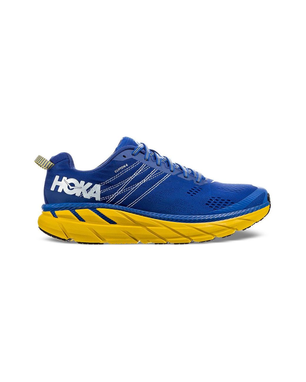 Hoka One One Rubber Clifton 6 Running Shoe in Blue/Yellow (Blue) for ...