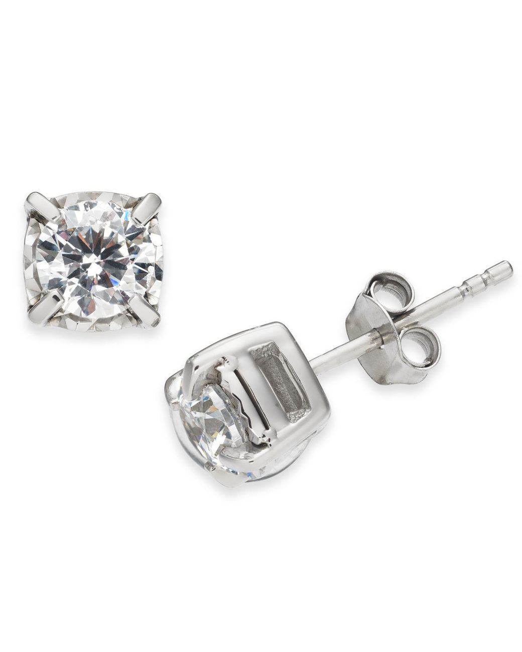 Macy's Diamond Stud Earrings (1 Ct. T.w.) In 14k White Gold in Metallic ...