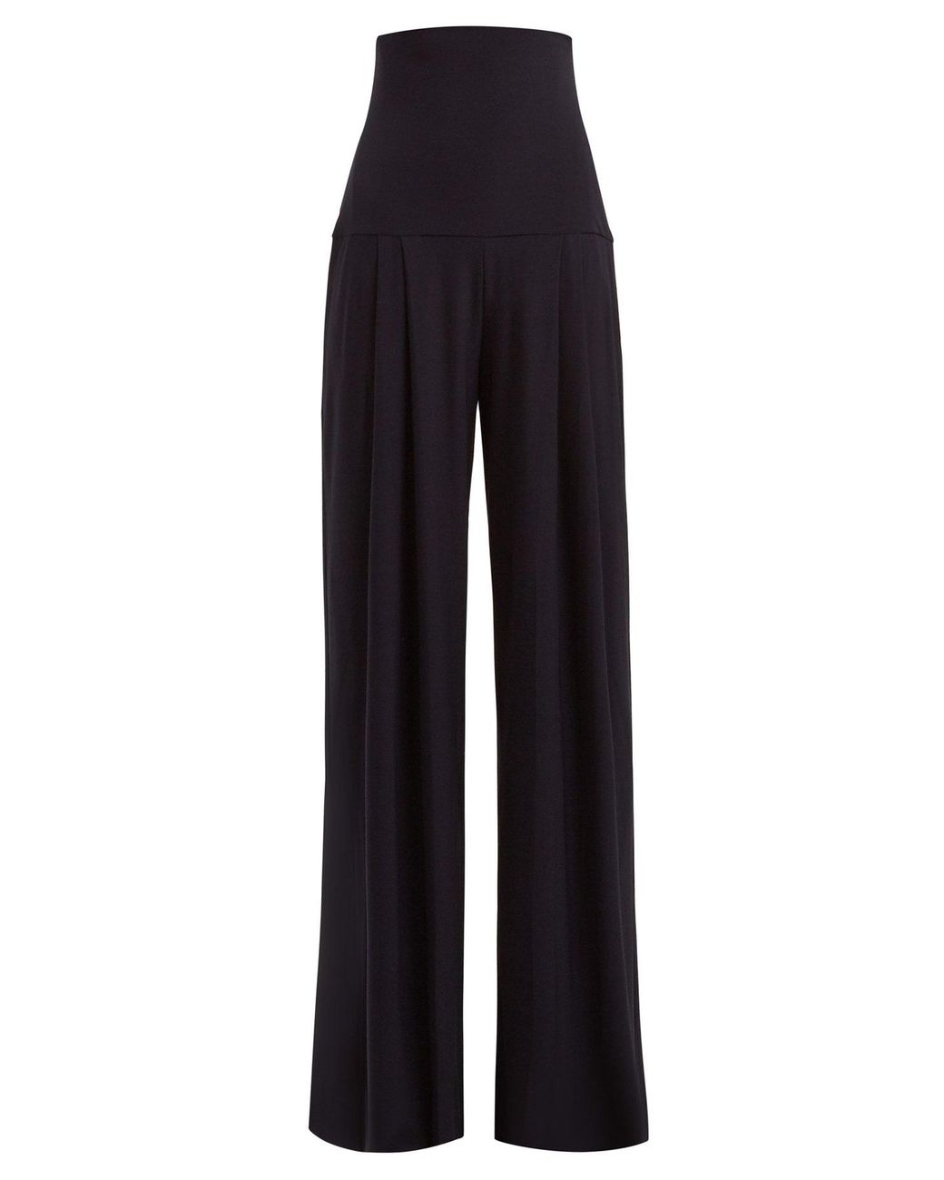 Norma Kamali High Rise Pleated Wide Leg Trousers in Blue - Lyst