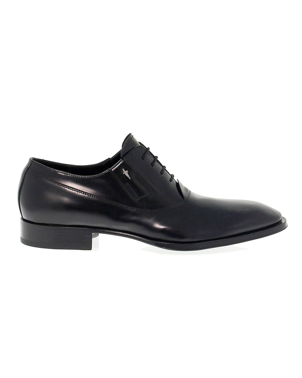 Cesare Paciotti Black Leather Laceup Shoes in Black for