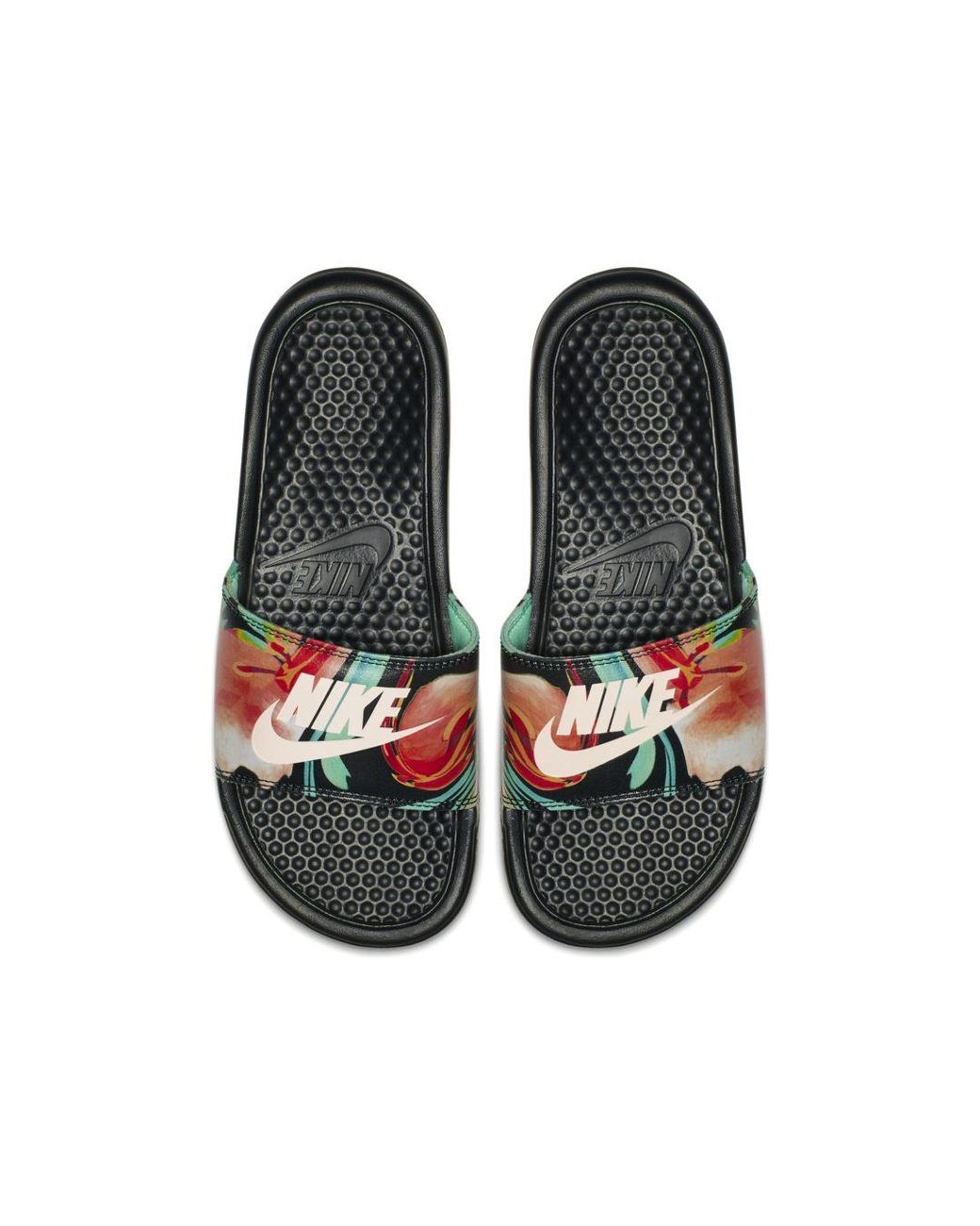 flower nike slides