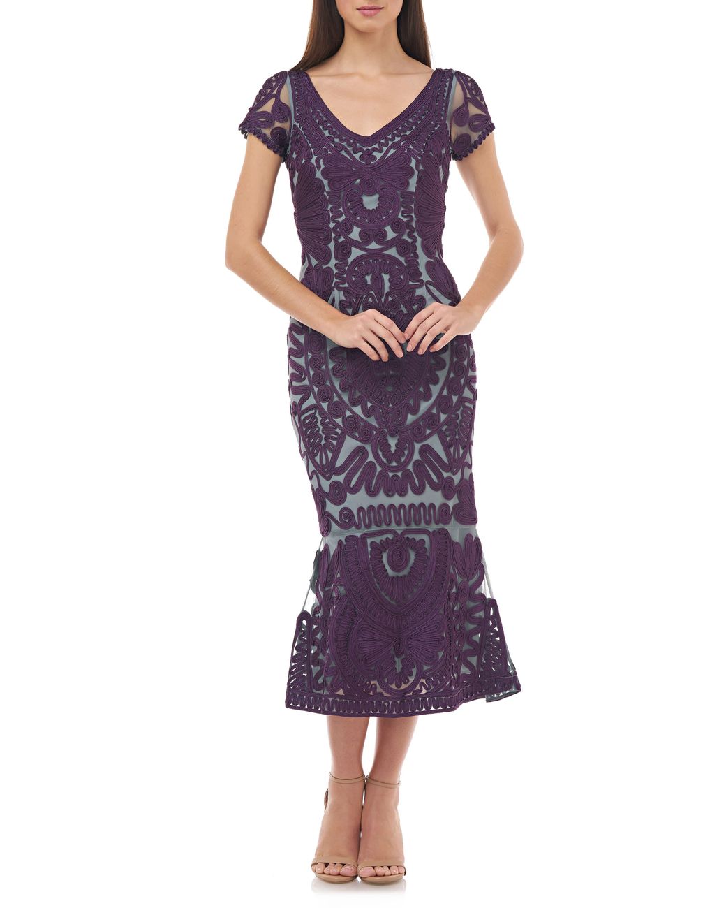 js collections leaf soutache trumpet gown