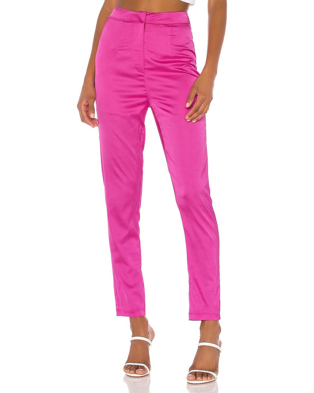 light pink satin pants