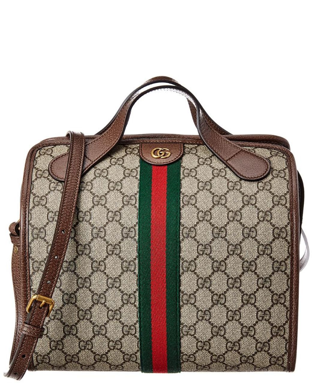 Gucci Ophidia GG Supreme Canvas & Leather Mini Duffle in Brown - Lyst