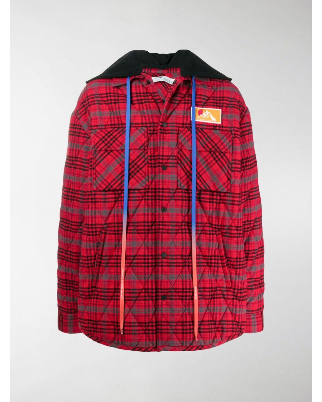 off white padded flannel jacket
