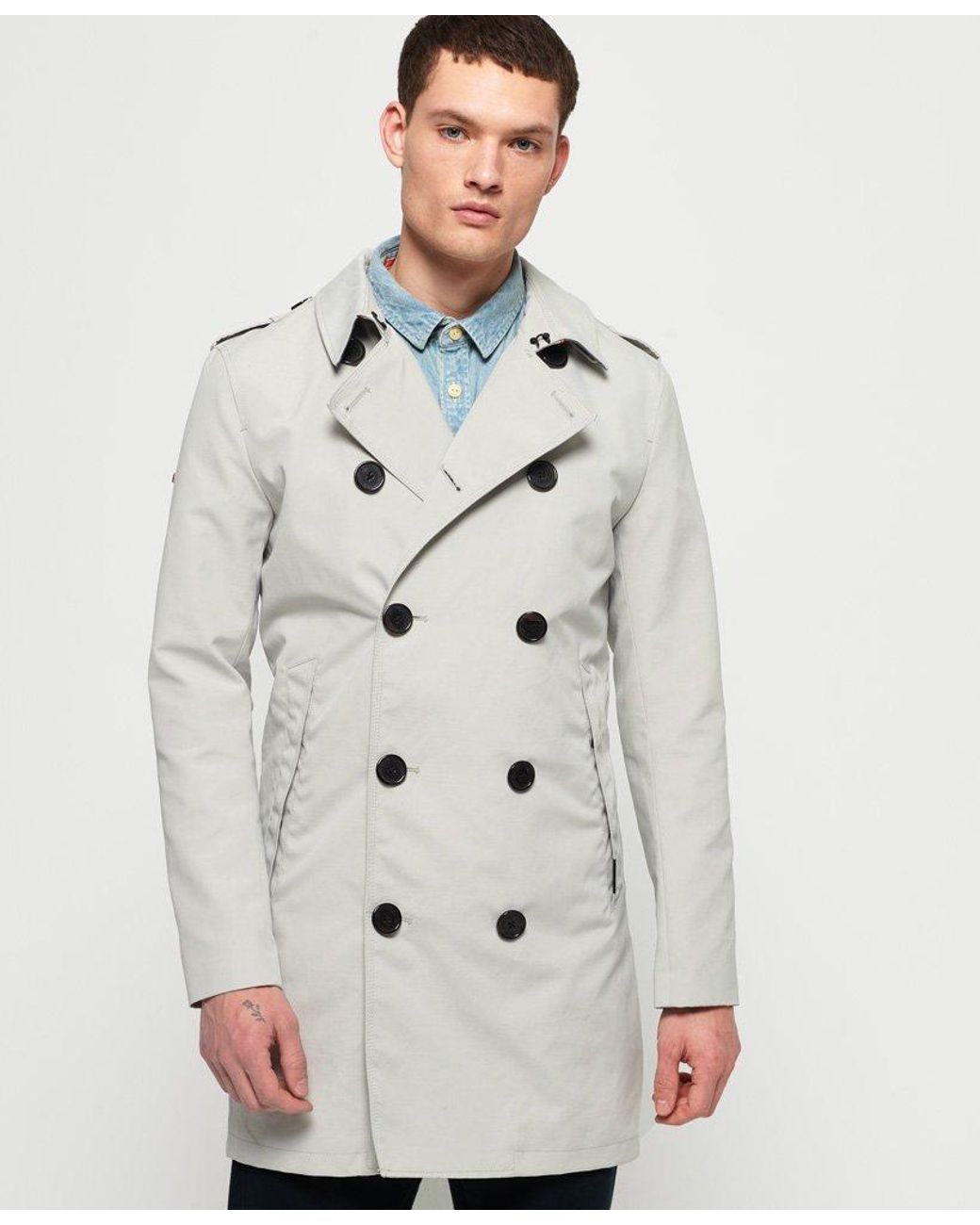 Lyst - Superdry Summer Rogue Trench Coat in Gray for Men