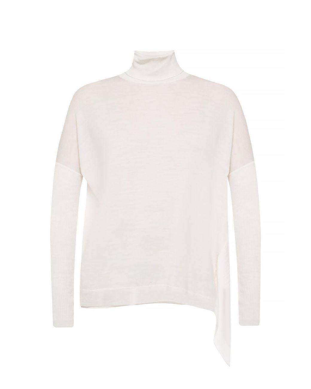AllSaints Wool 'alda' Asymmetrical Turtleneck Sweater in Black White ...