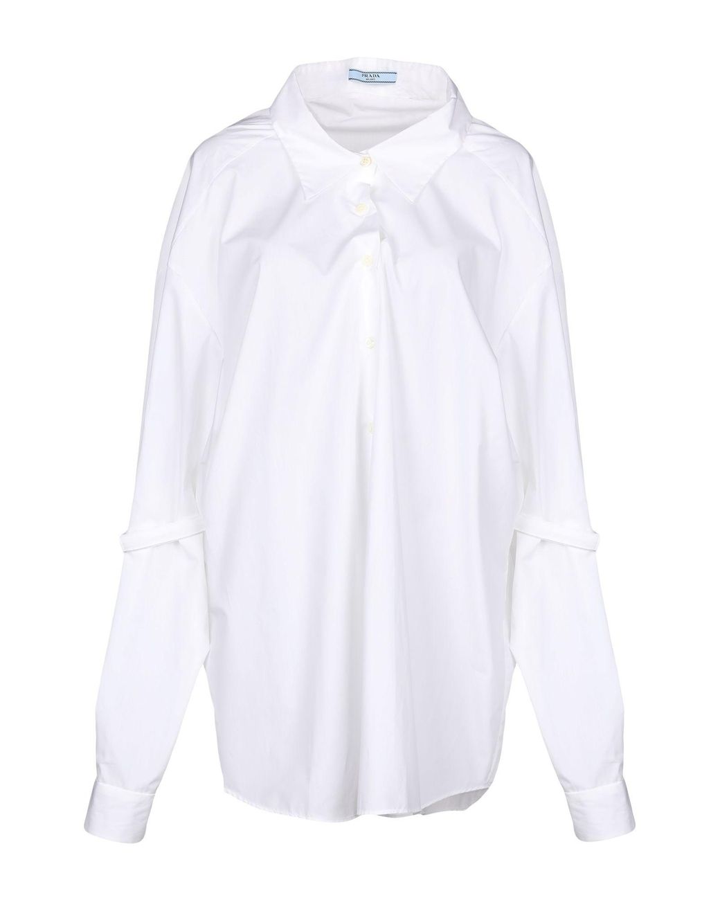 Prada Cotton Shirt in White - Lyst