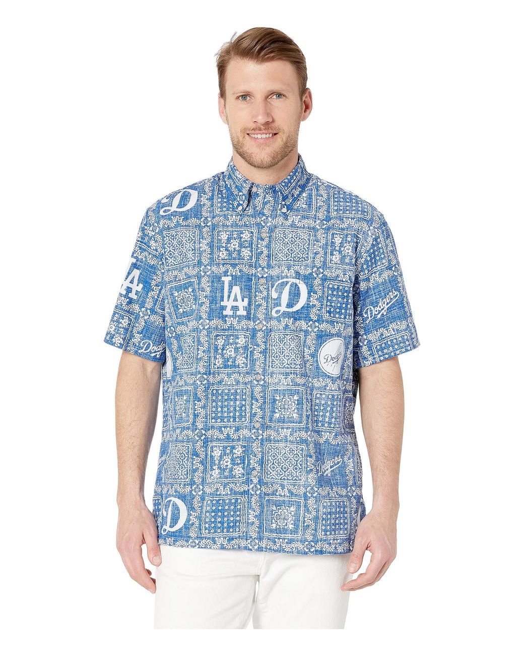 Reyn Spooner Cotton La Dodgers Lahaina Hawaiian Shirt in Blue for Men