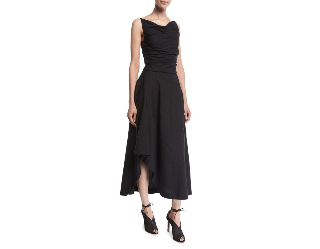 Lyst Narciso Rodriguez Sleeveless Cowl Neck Asymmetric Midi