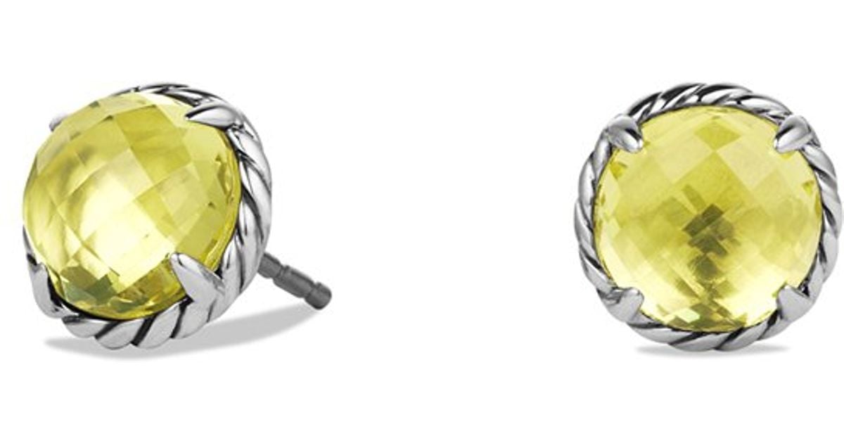 David Yurman Claine Earrings With Lemon Citrine In Yellow Lyst