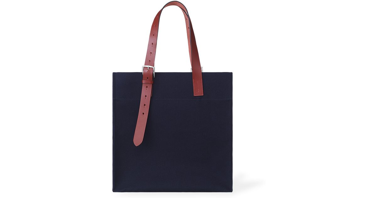 Herms Etrivire Shopping in Blue (navy blue/Hermes red) | Lyst