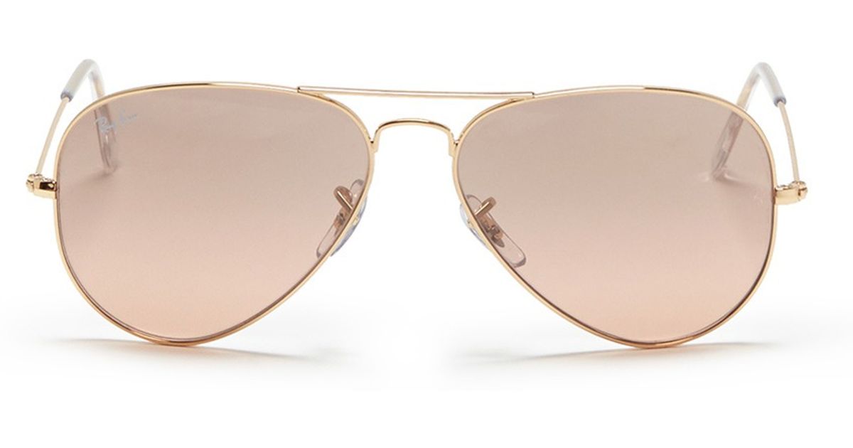 Ray-ban 'aviator Classic' Metal Mirror Sunglasses in Brown ...