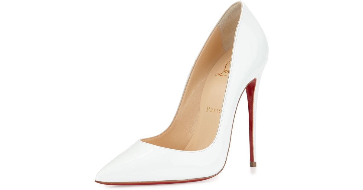 christian louboutin man shoes - Christian louboutin So Kate Patent 120mm Red Sole Pump in White | Lyst