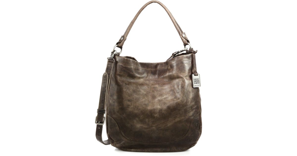 Frye Melissa Leather Hobo Bag in Gray | Lyst