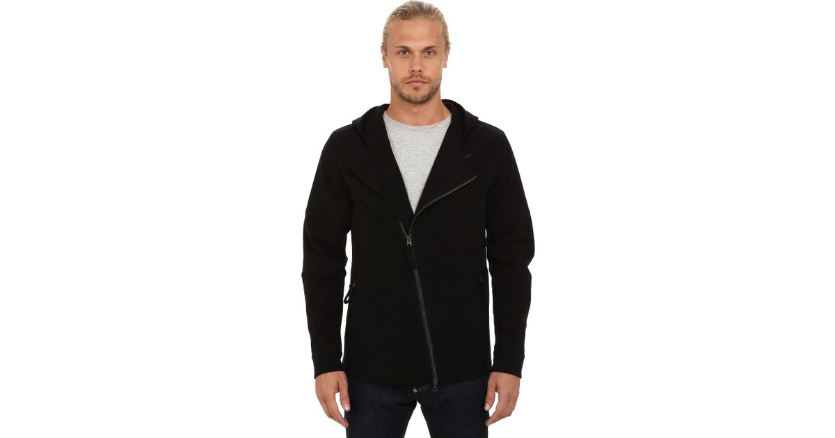 Timberland Magnus Bonded Knit Moto Jacket in Black for Men | Lyst