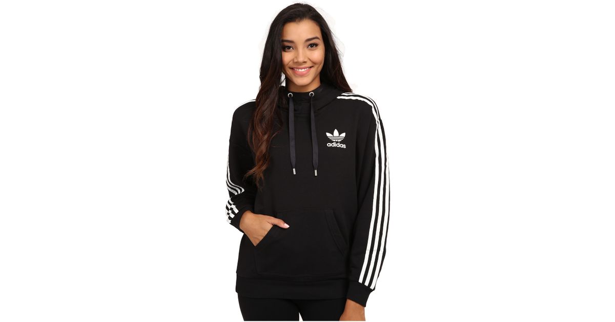 Adidas originals 3-stripes Hoodie in Black (Black/White) | Lyst