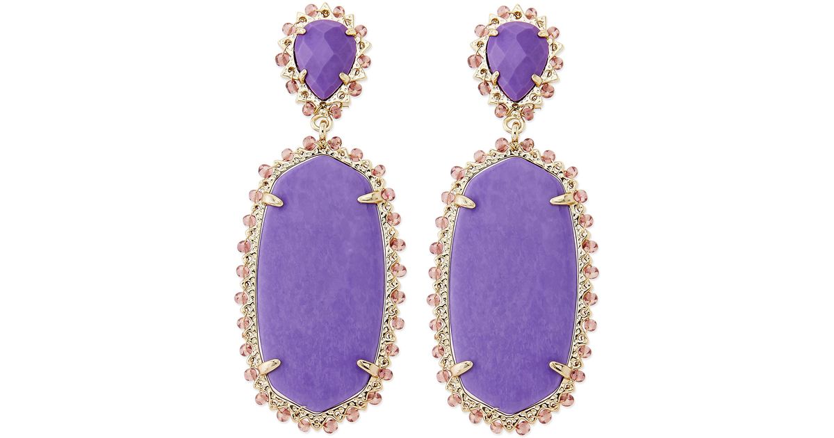 Lyst Kendra Scott Parsons Clip On Earrings In Purple