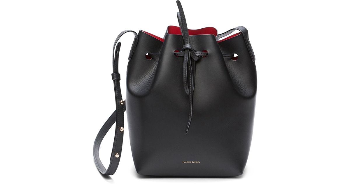 Lyst Mansur Gavriel Coated Mini Bucket Bag In Black Flamma Lyst Mansur Gavriel Coated Mini Bucket Bag In Black Flamma