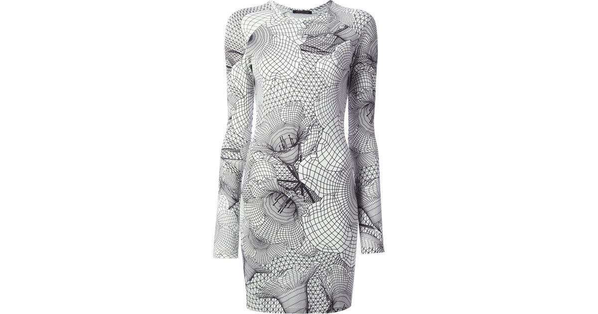 Lyst Christopher Kane Contour Map Print Dress In White