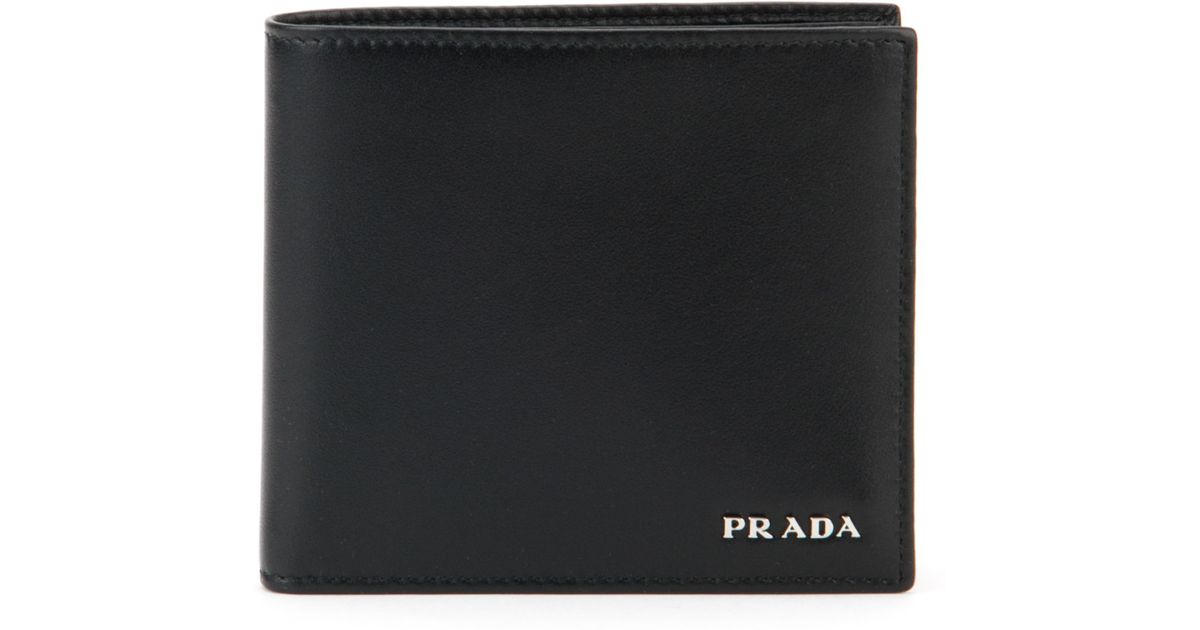 Prada Soft Calf Wallet in Black for Men (NERO+FUOCO) | Lyst  