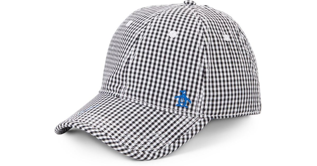 Men Gingham Pattern Baseball Cap