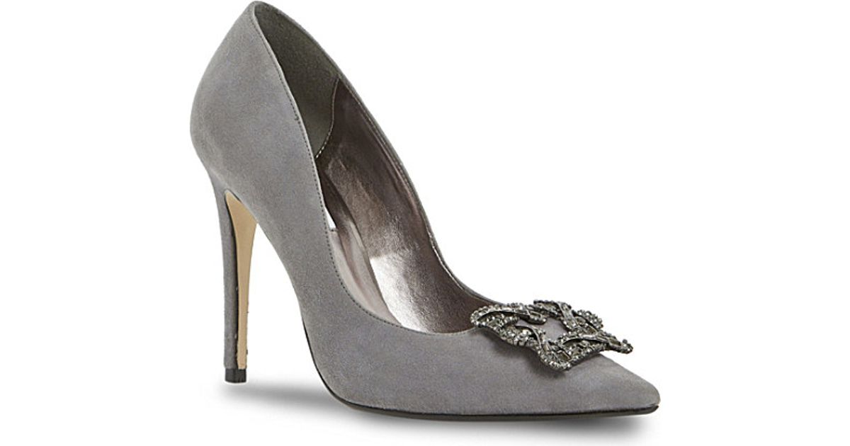 Dune Breanna Jewelled Court Shoes in Gray (Pale greysuede) Lyst