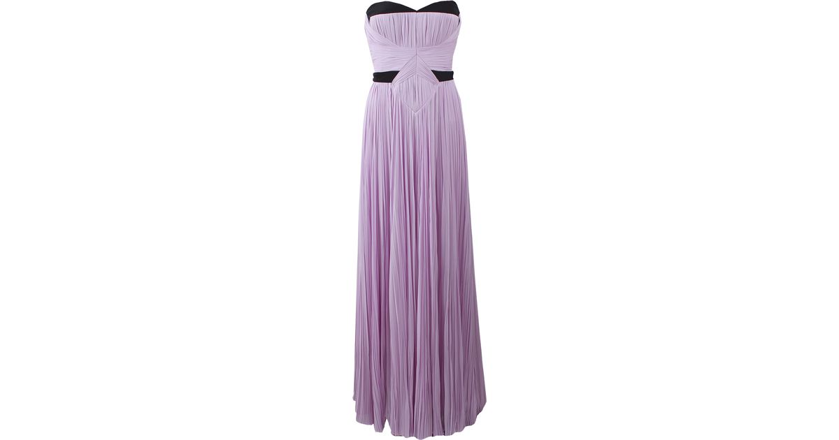 Lyst - J. Mendel Strapless Pleat Gown in Purple