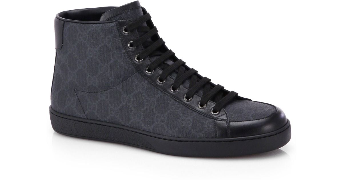 Gucci Gg Supreme Canvas High-top Sneakers in Black for Men (BLACK ...