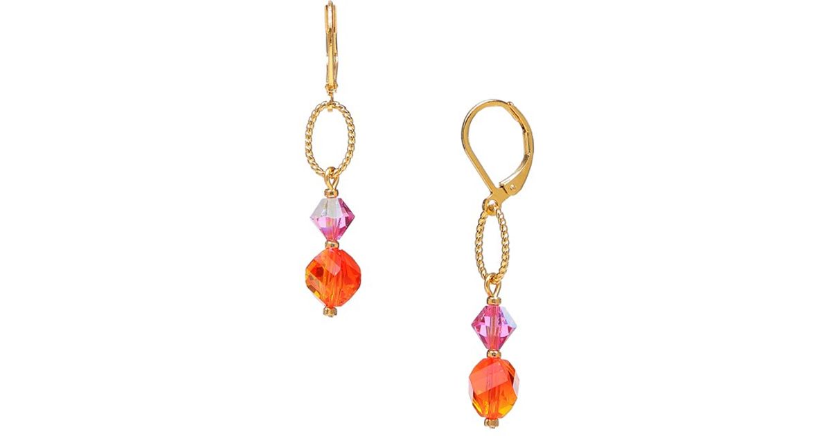 Lyst Dabby Reid Lyla Swarovski Crystal Mix Earrings In Orange