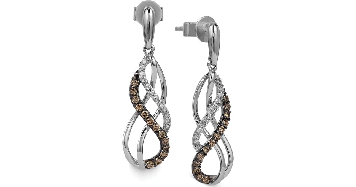 Lyst Le Vian White And Chocolate Diamond Swirl Earrings In 14k Lyst Le Vian White And Chocolate Diamond Swirl Earrings In 14k Gold 1 3 Ct T W